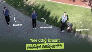 Önce yere çöp attı sonra hatasını anladı, cezadan son anda yırttı! Bolu Belediye Başkanı Tanju Özcan'dan aferini kaptı