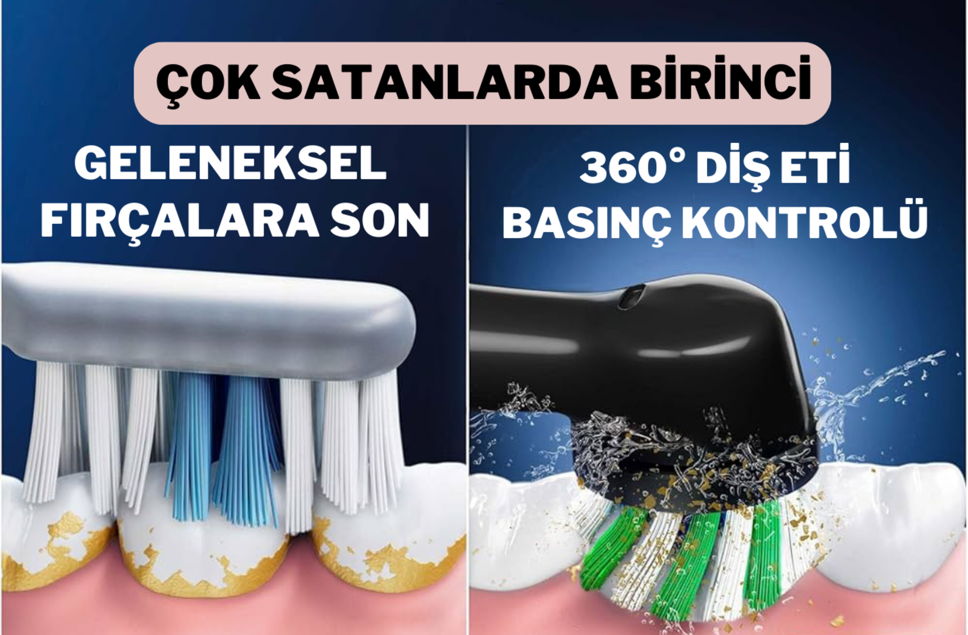 Çok satan Oral-B Pro3-3500 Şarj Edilebilir Diş Fırçası indirimde