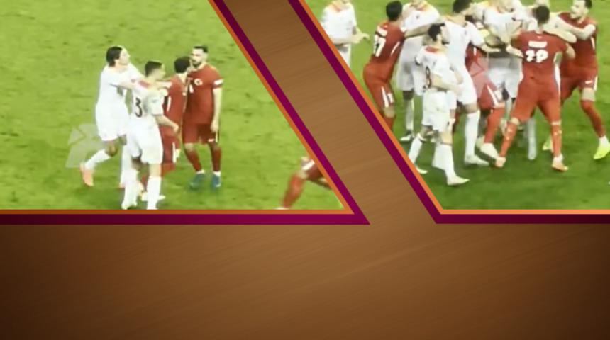 Türkiye - Karadağ maçının son anlarında sinirler gerildi! Saha içinde ortalık karıştı 