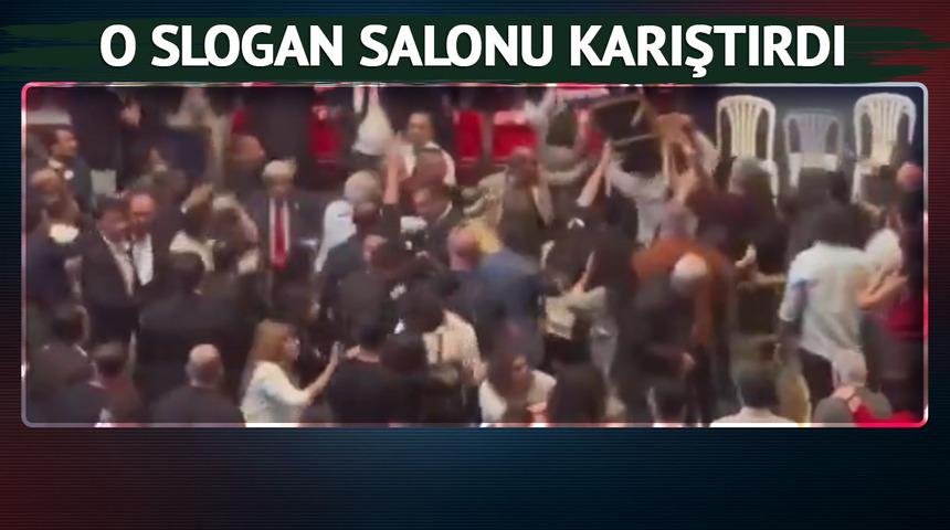 Terör örgütü PKK'nın sloganı salonu karıştırdı! Ankara Barosu Genel Kurulunda kavga