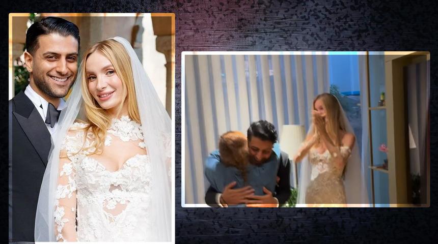 Reynmen ablası düğüne gelemediği için ağladı! Gelinlik ve damatlığı giyip evine gittiler