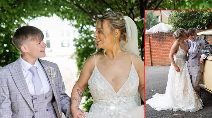 Düğün fotoğraflarını paylaştıktan sonra sosyal medyanın gündemine yerleştiler! "Damat mı oğlu mu?"