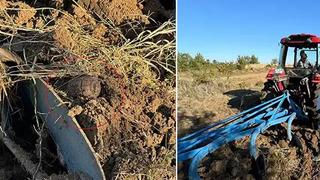 Tarlayı sürerken neye uğradığını şaşırdı! Traktöre el bombası takıldı