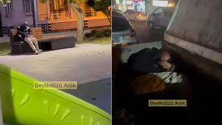 Yer: Beylikdüzü! Mahalleli park sapığını çöpe attı: Gündem olan görüntüler!