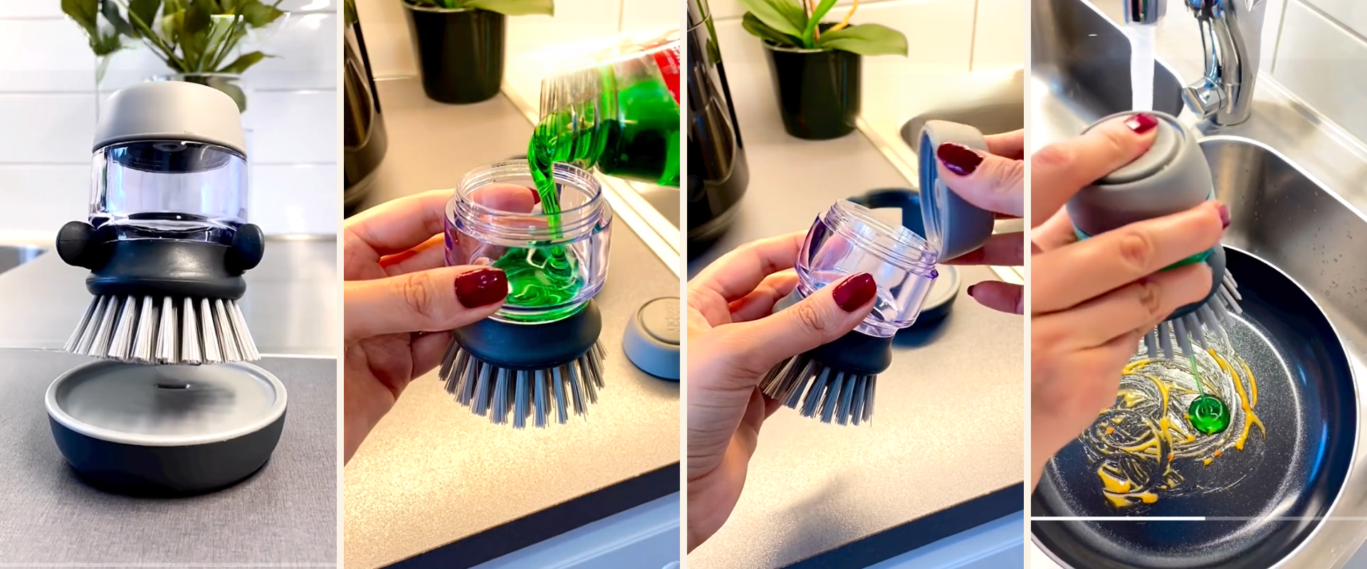 Bulaşık yıkamayı pratikleştiren deterjan hazneli fırçalarla tanıştınız mı?