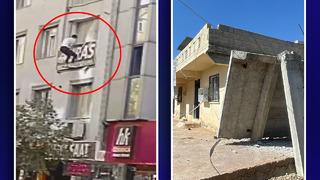 Tereddüt etmese belki de hayatta olmayacaktı... Deprem anında panik yapan şahıs kendini aşağı bırakmaktan son anda vazgeçti