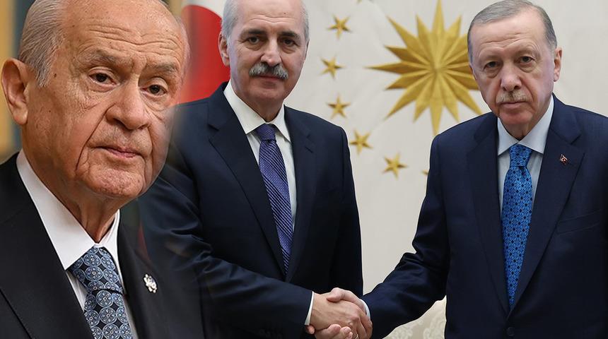 Cumhurbaşkanı Erdoğan ile TBMM Başkanı Kurtulmuş bir araya geldi! Dikkat çeken kulis bilgisi: "Bahçeli'nin çıkışı süreci hızlandırdı"