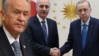 Cumhurbaşkanı Erdoğan ile TBMM Başkanı Kurtulmuş bir araya geldi! Dikkat çeken kulis bilgisi: Bahçeli'nin çıkışı süreci hızlandırdı