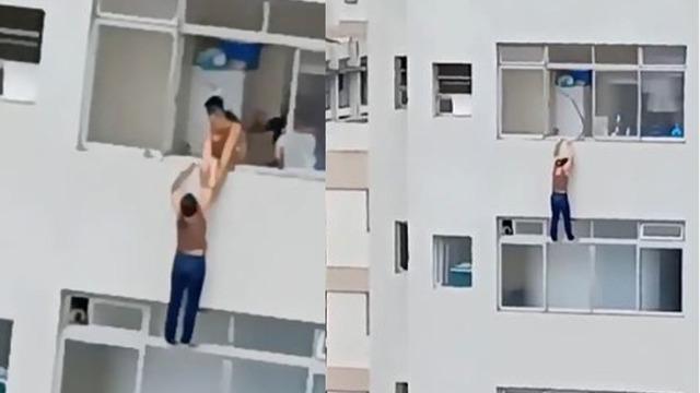 Yardım çığlıkları mahalleyi inletti! Pencereyi temizleyen kadın gökdelenlerden aşağıya düşerken son saniyede tutundu... 5 dakika boyunca yaşam mücadelesi verdi