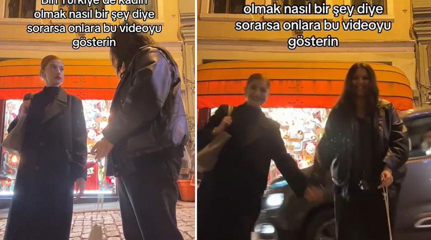 Sokakta video çekerken taciz edildikleri anları gösterdiler! "Türkiye'de kadın olmak nasıl bir şey diye sorarlarsa..."