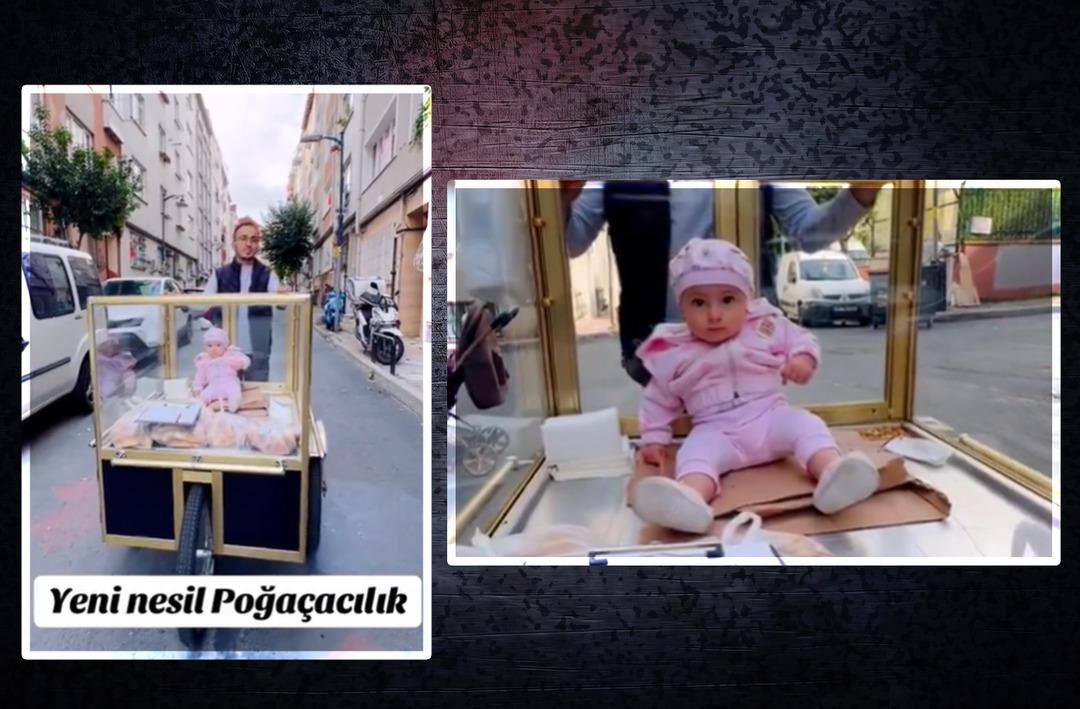 Baba mesleğine kundakta başladı, bazı g&uuml;nler birlikte &ccedil;alışıyorlar! Annesinin yaptığı poğa&ccedil;ayı sattırıyor