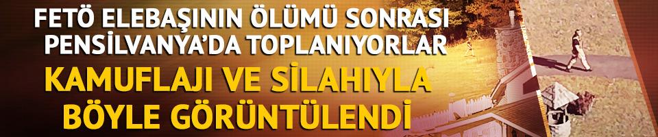 Askeri kamuflajlı ve silahlı kişi böyle görüntülendi!  FETÖ mensupları, elebaşı Gülen'in ölümü sonrası Pensilvanya'daki çiftlikte toplanıyor 