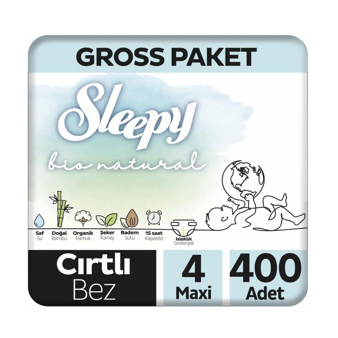 Sleepy Bio Natural Gross Paket Bebek Bezi 4 Numara Maxi 400 Adet