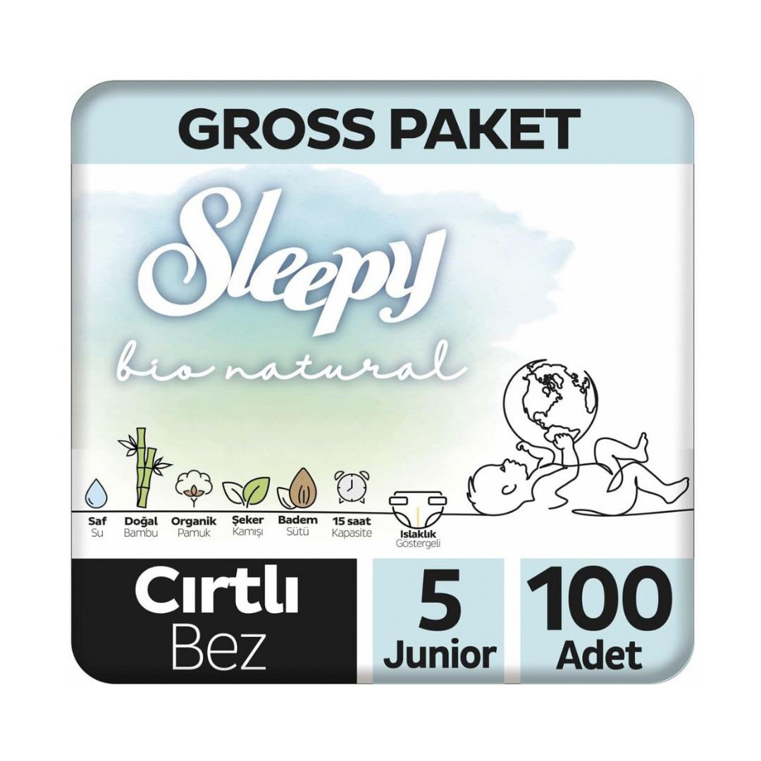 Sleepy Bio Natural Gross Paket Bebek Bezi 5 Numara Junior 100 Adet