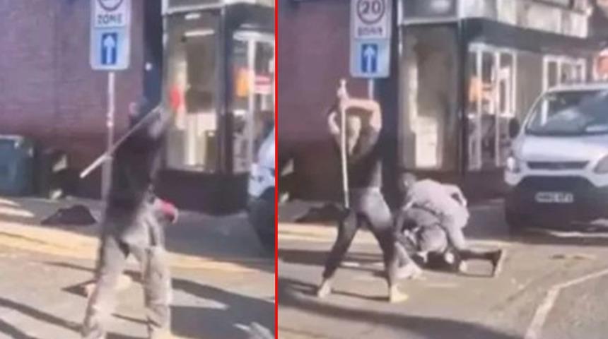 Ringe çevirdiler! Sokak ortasında metal direklerle birbirlerini dövdüler... "Her yer kan içindeydi"