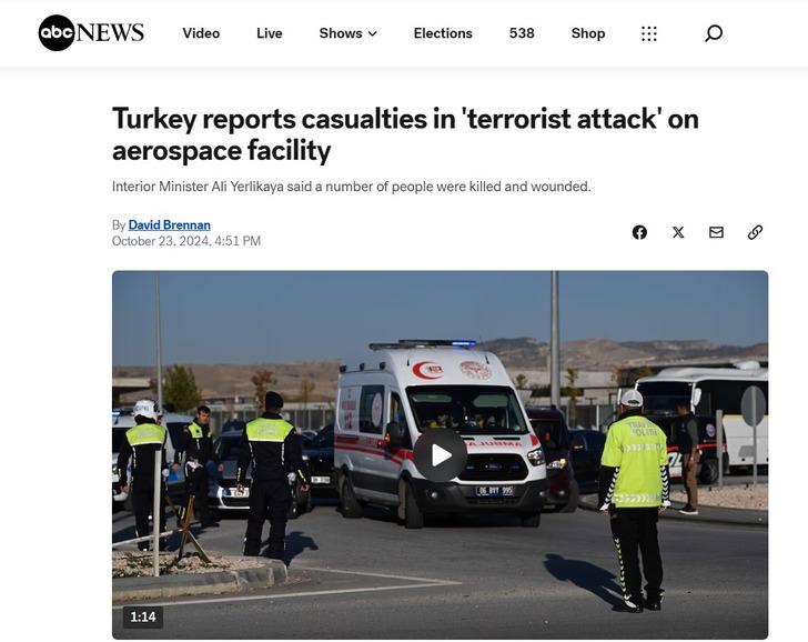 TUSAŞ terör saldırısı dünya basınında! Terör saldırısının yerine dikkat çektiler G1