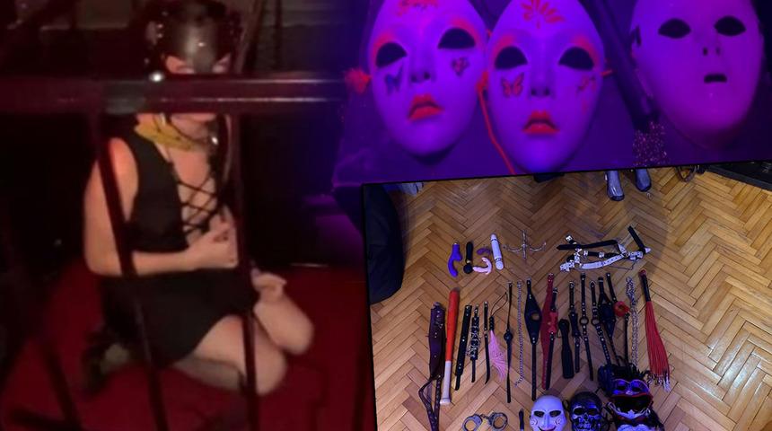 Gece kulübünde sapkın parti! Polis baskını sırasında kafeste yakalandı... Köle gibi davranıp parayla kırbaçlatmışlar