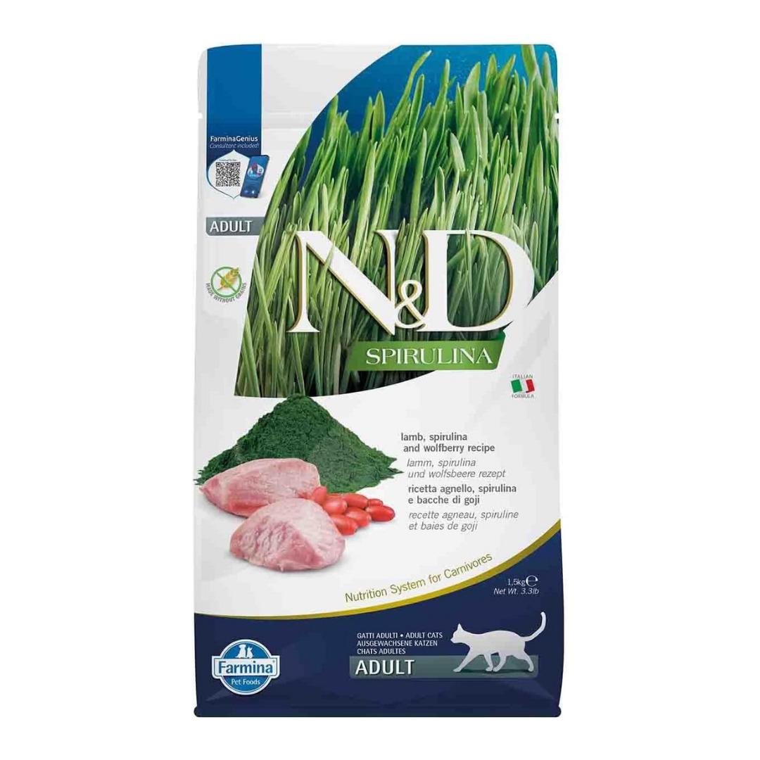 N&D Spirulina Kuzulu Yetişkin Kedi Maması 1,5 kg