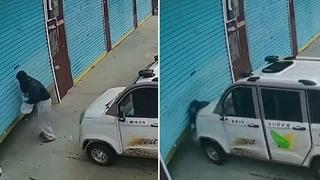 Garaj kapısını açmak için aracından indi! Küçük çocuk direksiyon başına geçince kabus dolu anlar yaşandı... Mucize eseri hayatta kaldı