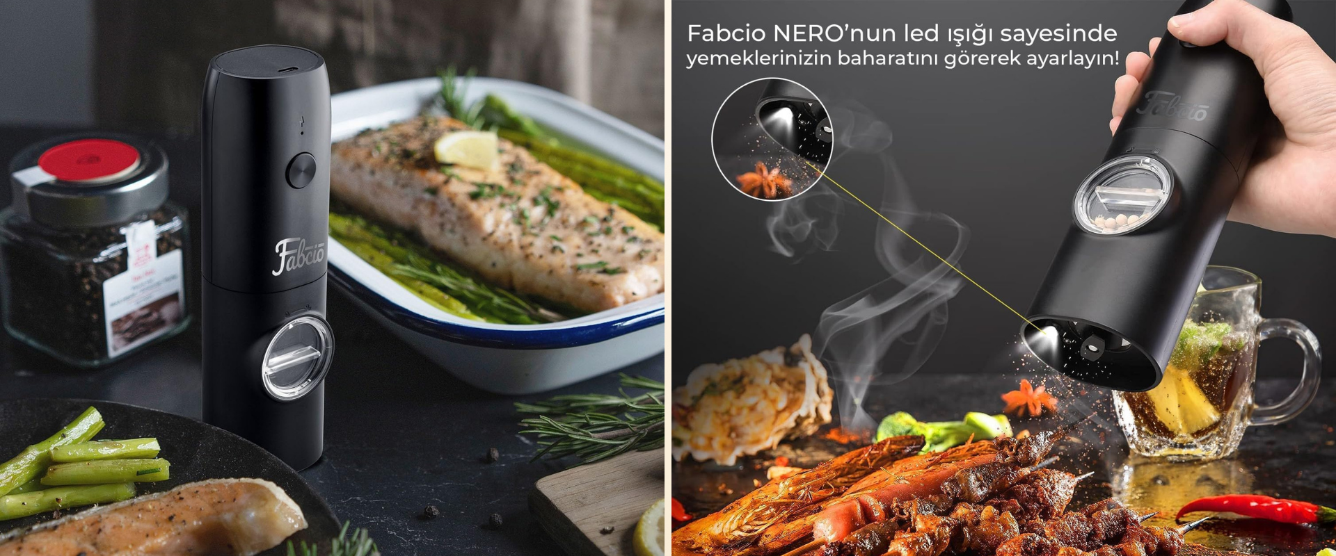 Yemeklerinizde fark yaratma zamanı! Fabcio Nero şarjlı baharat öğütücü indirimini yakalayın