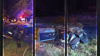 Eski model araç ağaca çarpıp ikiye bölündü! Otomobil hurda yığınına döndü, 2 kişi hayatını kaybetti