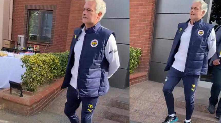 Fenerbahçe'de Jose Mourinho'nun talihsiz anı! Antrenman sonrası sekerek ayrıldı