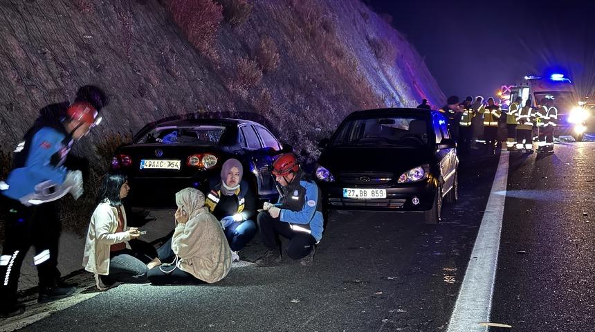 İstanbul-İzmir Otoyolu'nda 5 araç tırdan düşen tomruklara çarptı, 1 kişi öldü, 9 kişi yaralandı