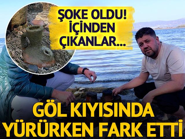 Göl kıyısında yürürken fark etti!