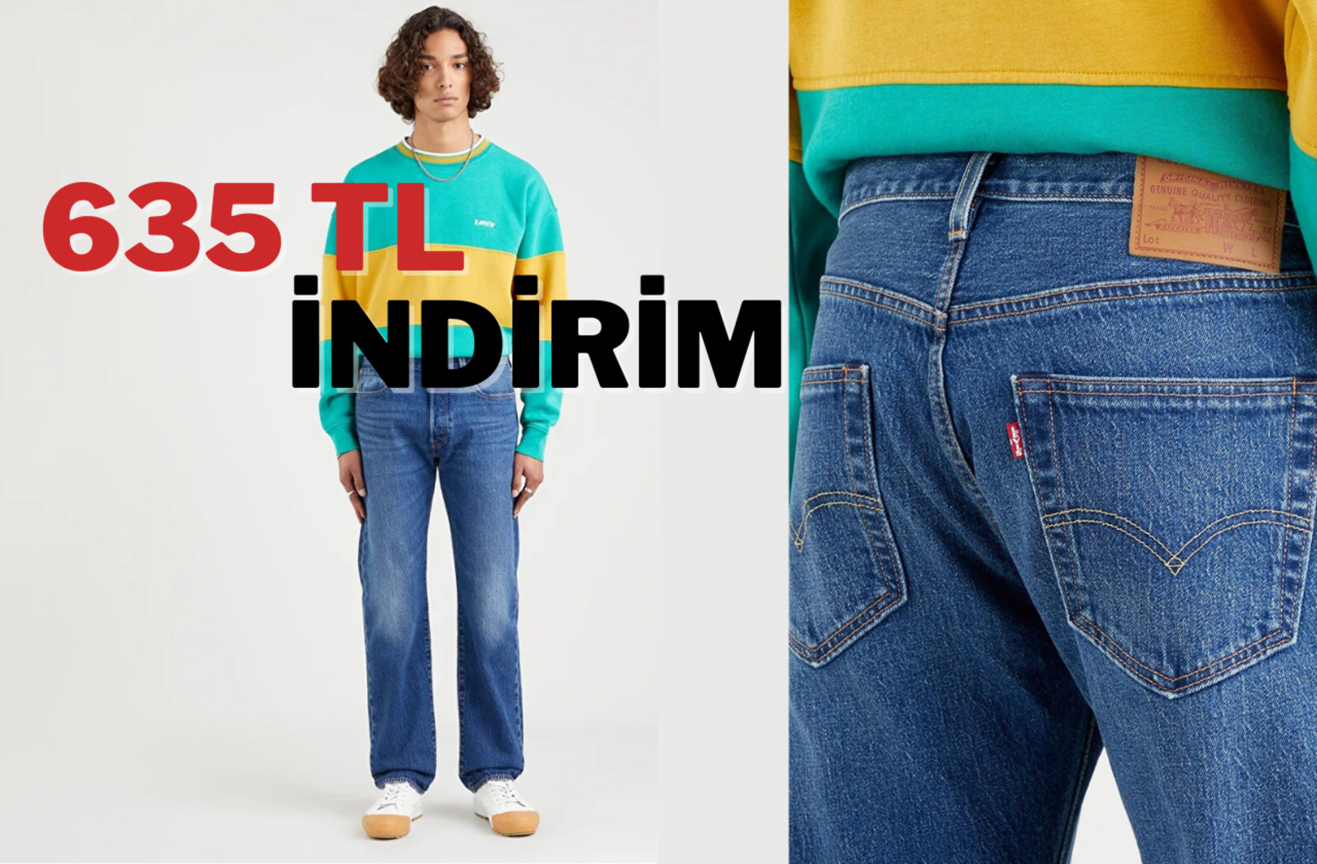 Levi's'in en ikonik ve klasik modeli 501 jean bugüne özel indirimde