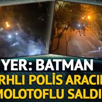 Batman'da zırhlı polis aracına molotofla saldırdılar