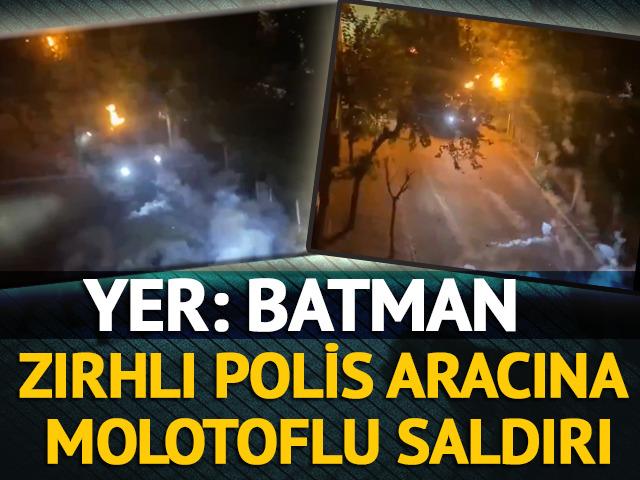 Batman'da zırhlı polis aracına molotofla saldırdılar