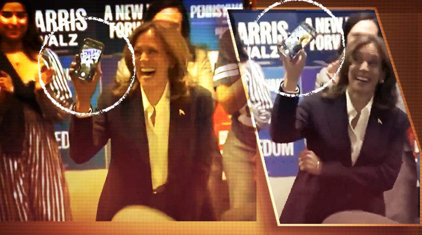 Kamala Harris seçim günü dillere fena düştü: Telefon ekranını gösterdi, görenler neye inanacağını şaşırdı