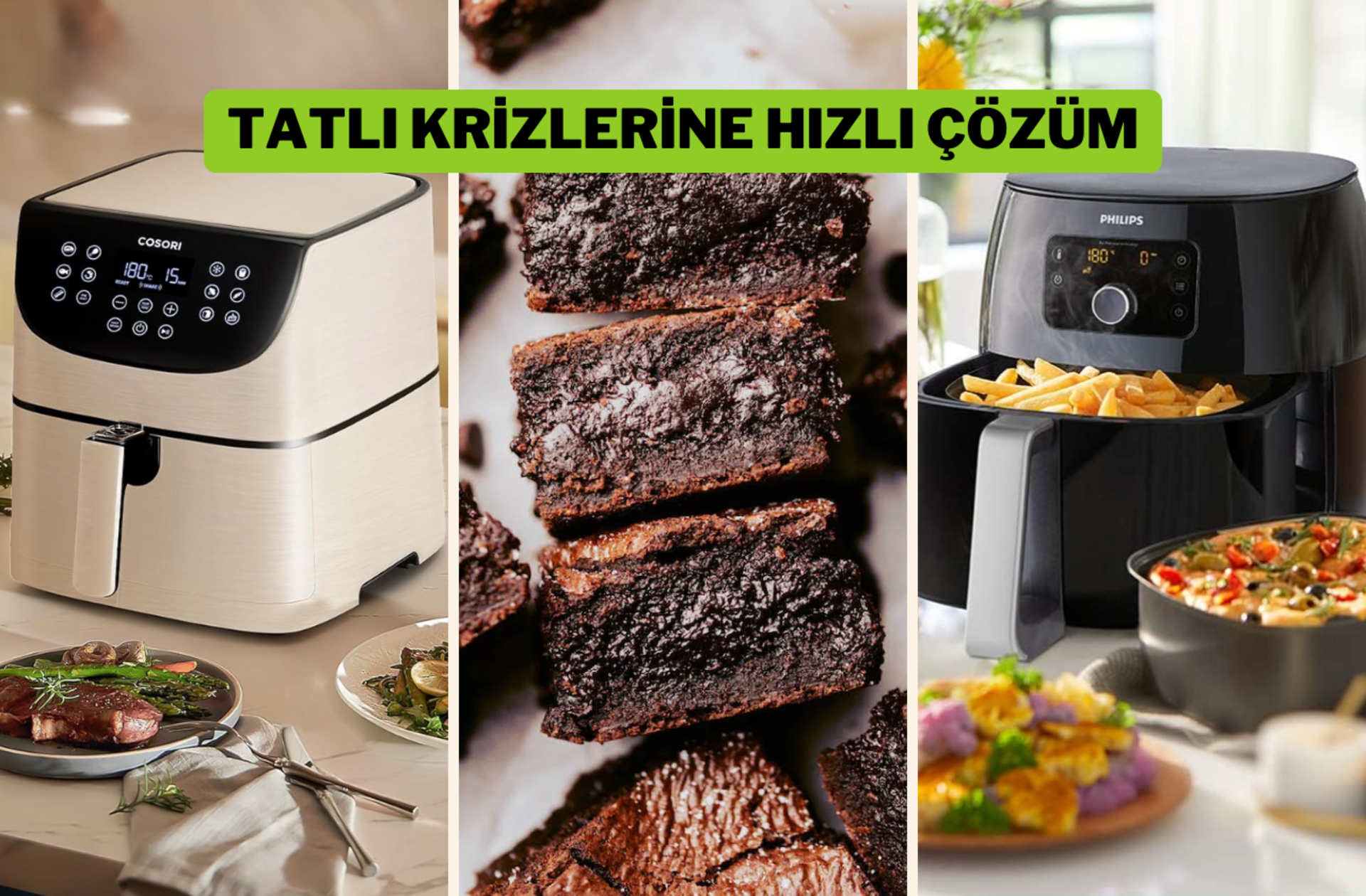 Kahve yanına tatlı arayanlara airfryerda Fudgy Brownie tarifi