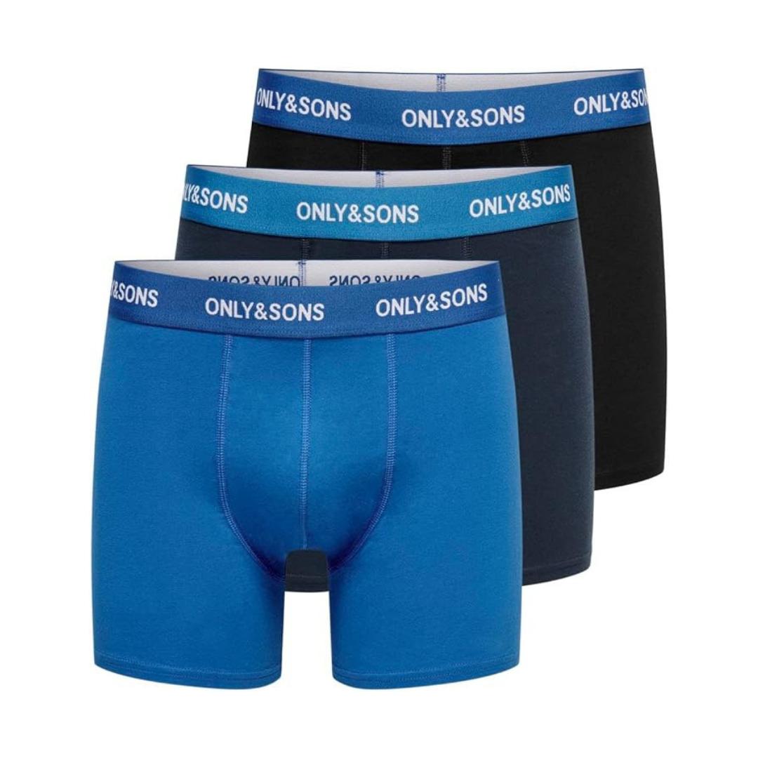 Only & Sons ONSFITZ SMALL LOGO SOLID BOXER 3 PACK Boxer Erkek