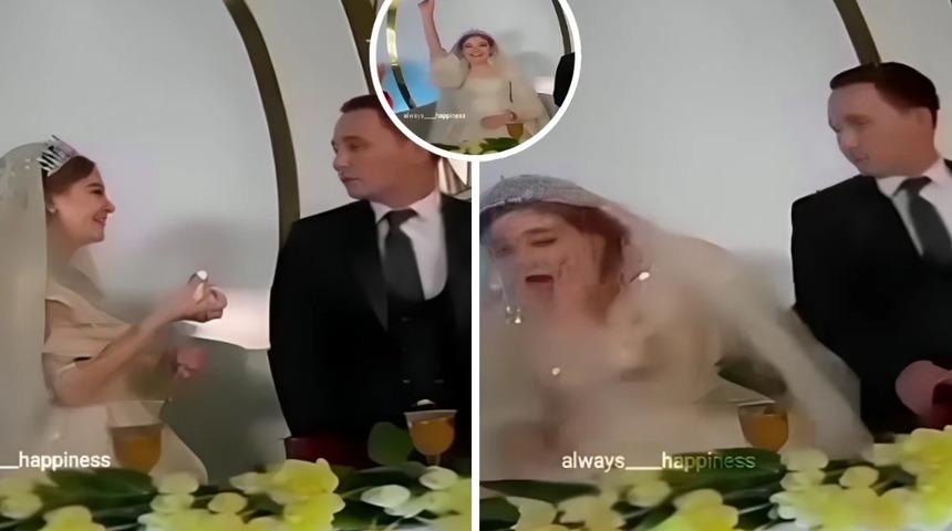 Kimse bu hareketi beklemiyordu! Damat sahnenin ortasında geline tokat attı... "Ne izledim ben şimdi?"