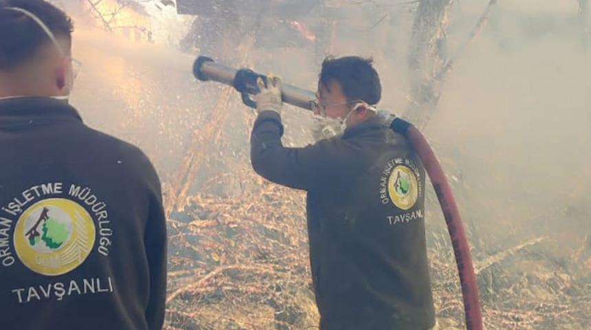 Kütahya'da köyde korkutan yangın! Evlere sıçradı