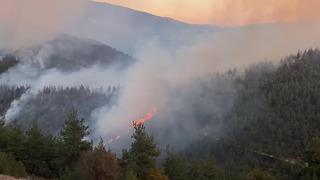 Bursa'daki orman yangını Balıkesir'e sıçradı! Havanın kararmasıyla helikopterler durduruldu, karadan müdahale sürüyor
