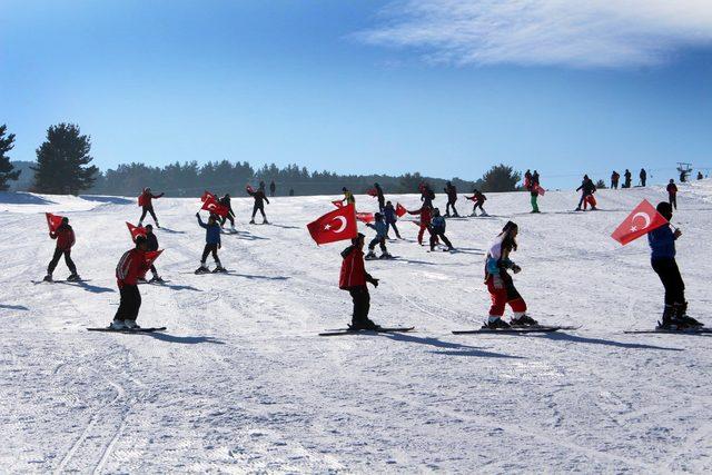 Yalnızçam telesiyej hattı ve kayak pistine 3 bakanlı açılış