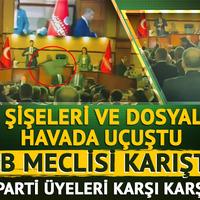 İBB Meclisi'nde kavga! Şişeler havada uçuştu