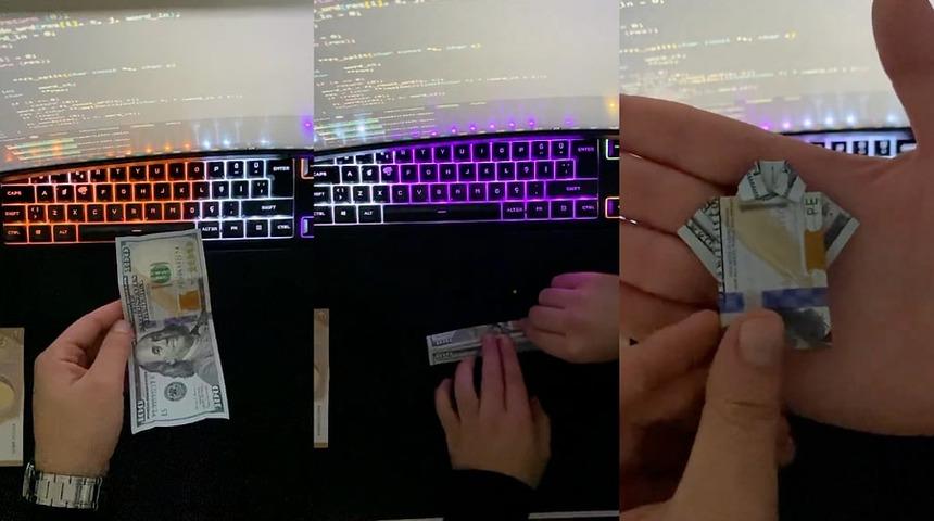 Sosyal medyanın yeni çılgınlığı! Paradan gömlek yaptılar... Milyonlarca izlenmeye ulaştı: "O parayı keşke bize verseydin"