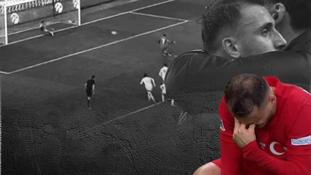 Kerem Aktürkoğlu penaltıyı direğe nişanladı... Gözyaşlarına hakim olamadı! Hakan Çalhanoğlu yanına gitti ve... ''Özür diliyorum''