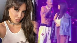 Wanda Nara, L-Gante'nin sahnesine gitti! Öpücüklere boğdu