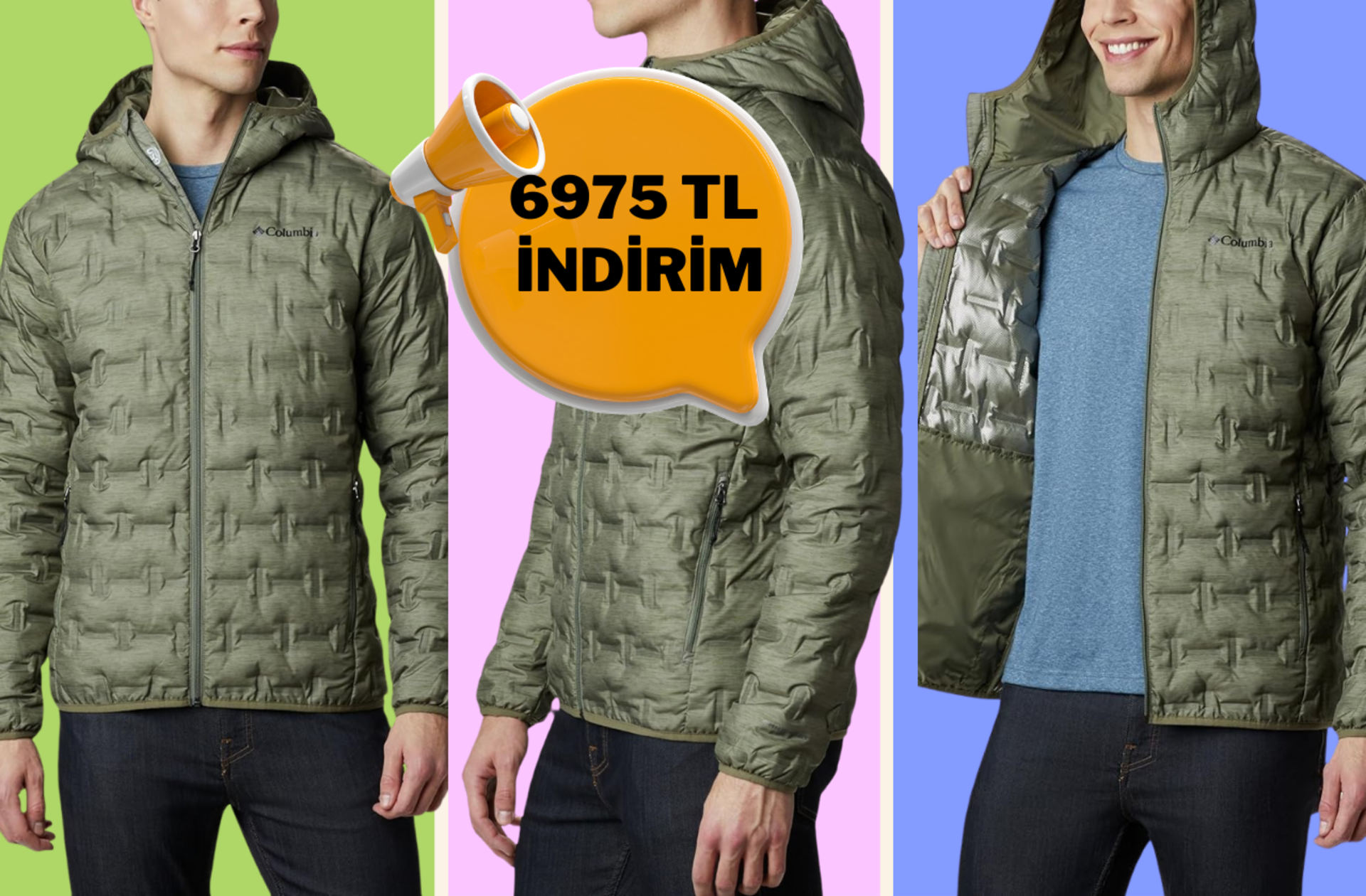 Isı yalıtımlı, su geçirmez Columbia montta kısa süreli %45 indirim var