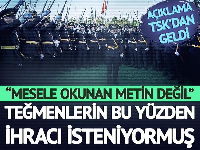 Teğmenlerin bu yüzden ihracı isteniyormuş: "Mesele okunan metin değil"