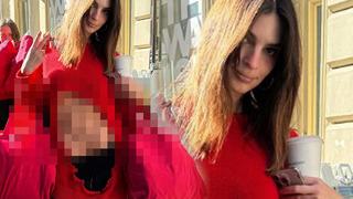 Emily Ratajkowski'nin cesur tarzı: Soğuk havaya aldırmadı