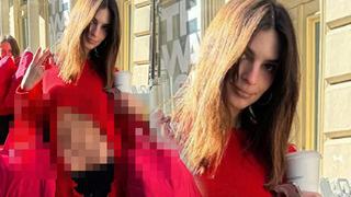 Emily Ratajkowski'nin cesur tarzı: Soğuk havaya aldırmadı