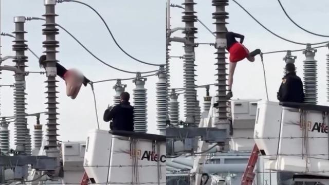 Bir gören bir daha baktı! Elektrik direğinde 'direk' dansı yaptı