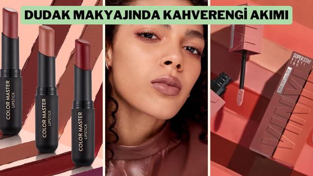 Sonbahar ve kış sezonunun trendi kahverengi tonlu rujlar