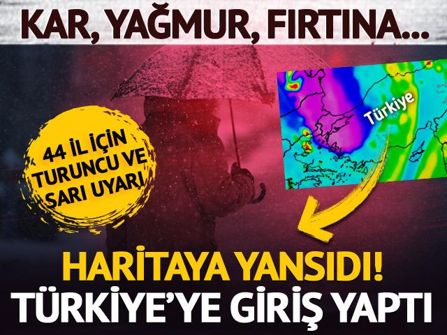  Meteoroloji'den kar yağışı uyarısı! Haritaya yansıdı