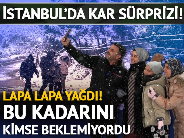 İstanbul'da kar sürprizi! Lapa lapa yağdı